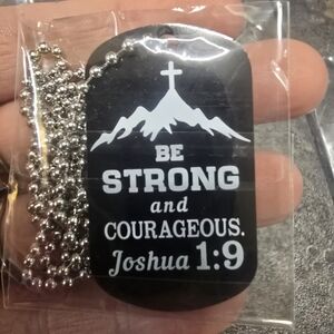 Black Inspirational Dog Tag Necklace